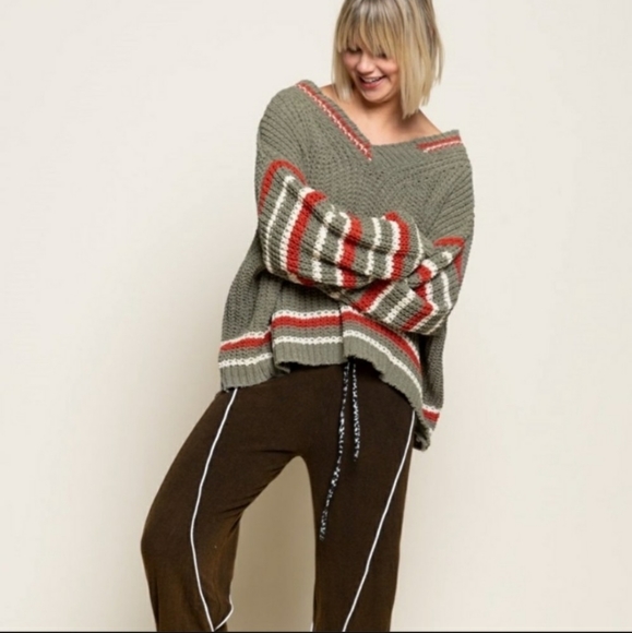 POL Sweaters - POL $ale🖤only 1 left❣ Cozy striped jumper sweater